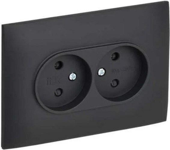 Розетка двухместная без заземления в сборе IEK SK-R23-10-K53-F 1157088