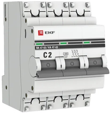 Автоматический выключатель  EKF mcb4763-3-02C-pro 1219715