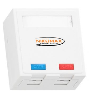 Компьютерная розетка настенная NikoMax NMC-WO2SD2-FT-ST-WT 396653