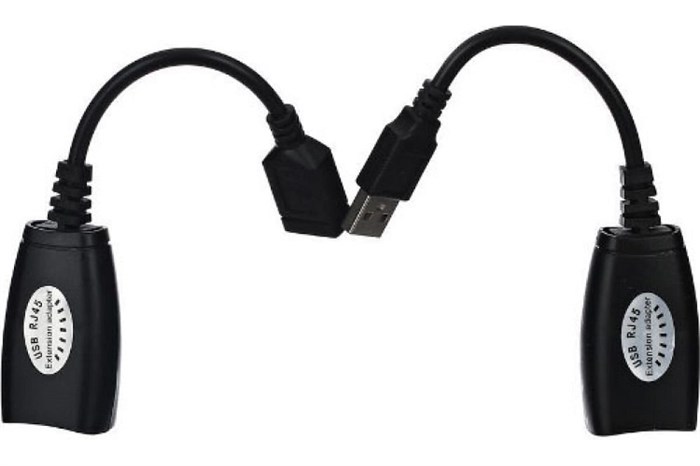 Кабель интерфейсный USB 2.0 удлинитель VCOM AM-AF/RJ45Fx2 503870