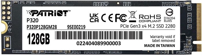 Накопитель SSD M.2 2280 Patriot Memory P320 128 ГБ 1132688