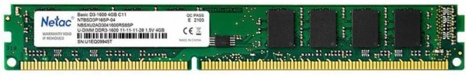 Модуль памяти DDR3 4GB Netac NTBSD3P16SP-04 861639