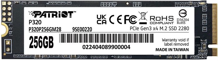 Накопитель SSD M.2 2280 Patriot Memory P320 256 ГБ 1132690
