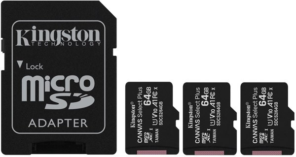 Карта памяти MicroSDXC 64GB Kingston Canvas Select Plus 784476