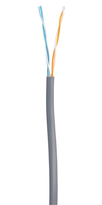 Кабель витая пара U/UTP 5e кат. 2 пары Netlan EC-UU002-5-PVC-GY-1 596211
