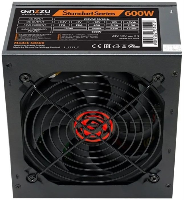 Блок питания ATX Ginzzu SB600 1161237