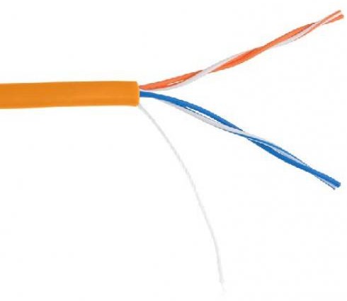 Кабель витая пара U/UTP 5e кат. 2 пары Netlan EC-UU002-5-LSZH-OR 512787