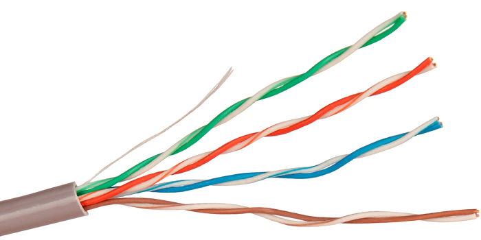 Кабель витая пара U/UTP 5e кат. 4 пары Exegate UTP4-C5e-CU-S26-IN-PVC-GY-305 803545