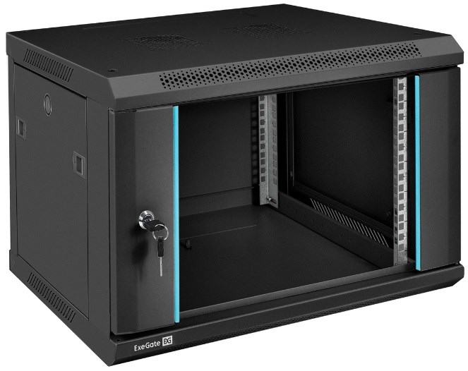 Шкаф настенный 19", 6U Exegate EC-WM-6U.600.G.BLACK 1230457