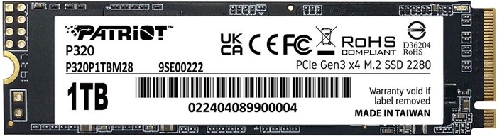 Накопитель SSD M.2 2280 Patriot Memory P320 1024 ГБ 1130619