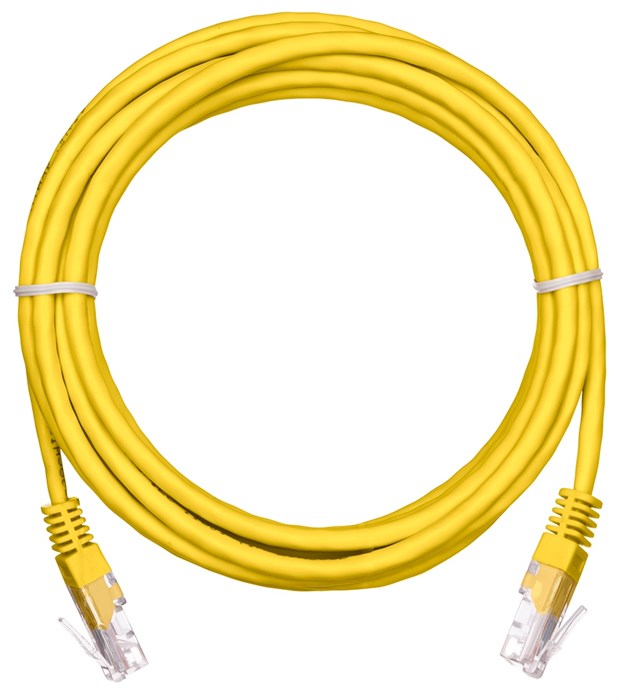 Кабель патч-корд U/UTP 5e кат. 10м Netlan EC-PC4UD55B-BC-PVC-100-YL-5 956843