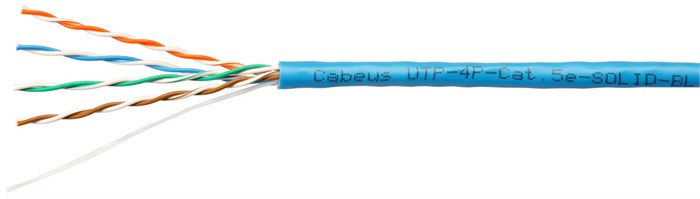 Кабель витая пара U/UTP 5e кат. 4 пары Cabeus UTP-4P-Cat.5e-SOLID-BL 515520