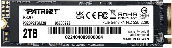 Накопитель SSD M.2 2280 Patriot Memory P320 2048 ГБ 1130618