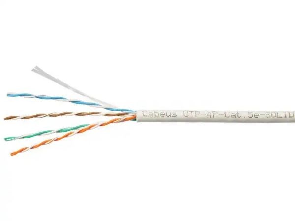 Кабель витая пара U/UTP 5e кат. 4 пары Cabeus UTP-4P-Cat.5e-SOLID-LSZH-GY-LIGHT 942433