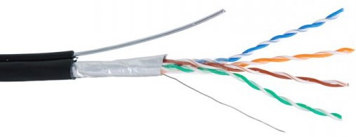 Кабель витая пара F/UTP 5e кат. 4 пары Netlan EC-UF004-5E-PE-SW-BK 512797