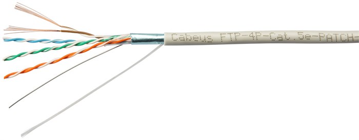 Кабель витая пара F/UTP 5e кат. 4 пары Cabeus FTP-4P-Cat.5e-PATCH-GY 515533