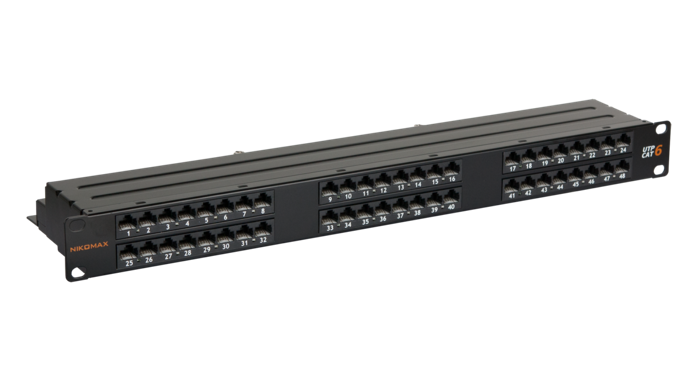 Патч-панель  NikoMax NMC-RP48UE2-1U-BK 721719