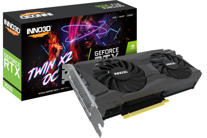 Видеокарта Inno3D GeForce RTX 3050 TWIN X2 OC (N30502-08D6X-1711VA41) 1063019