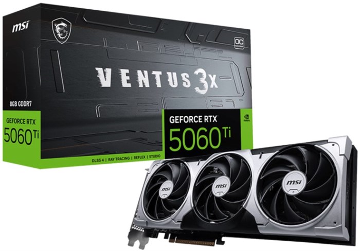 Видеокарта MSI GeForce RTX 5060 TI VENTUS 3X OC (RTX 5060 TI 8G VENTUS 3X OC) 1206909