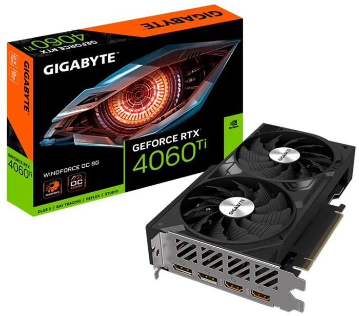 Видеокарта GIGABYTE GeForce RTX 4060 Ti WINDFORCE (GV-N406TWF2OC-8GD) 1037056