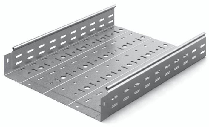 Лоток листовой перфорированный Ostec ЛПМЗТ-400х80х3000-1,0-ГЦ 915697