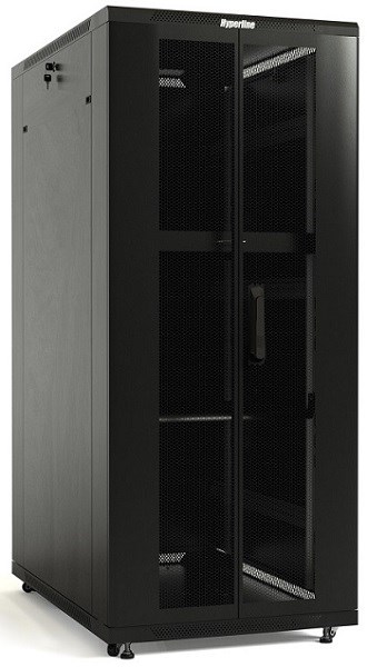 Шкаф напольный 19", 42U Hyperline TTB-4261-DD-RAL9004 605640