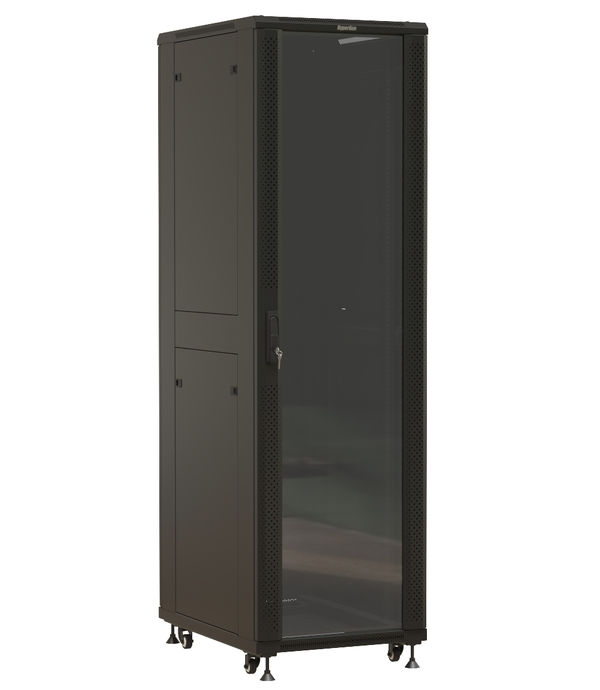 Шкаф напольный 19", 42U Hyperline TTBR-4261-AS-RAL9004 1087940