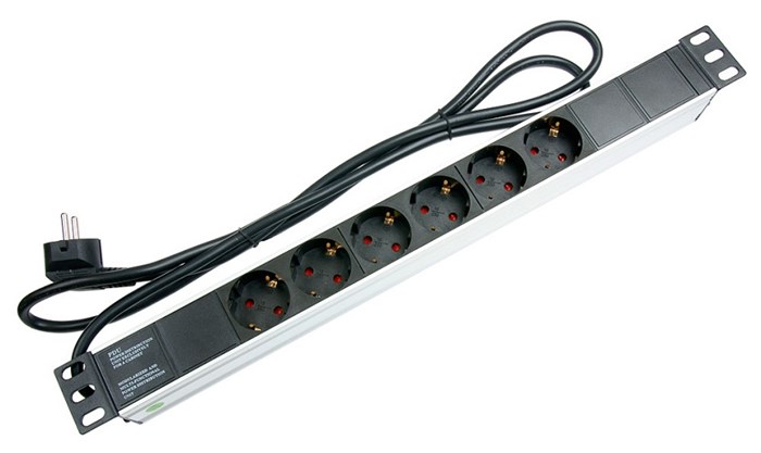 Блок розеток 19", 6 розеток Cabeus PDU-6P-2EU 513163