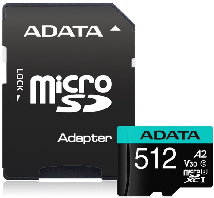 Карта памяти MicroSDXC 512GB ADATA AUSDX512GUI3V30SA2-RA1 1007460