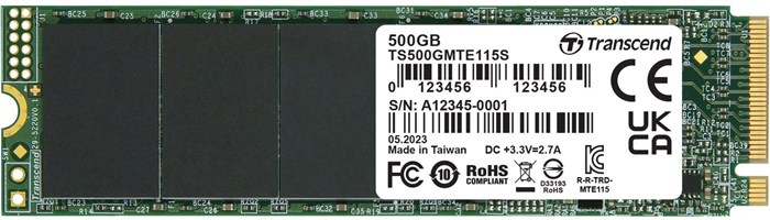 Накопитель SSD M.2 2280 Transcend TS500GMTE115S 500 ГБ 1028728