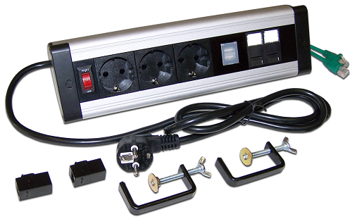 Блок розеток  Lanmaster LAN-WA-DC/3G+2UC+2C6 561141