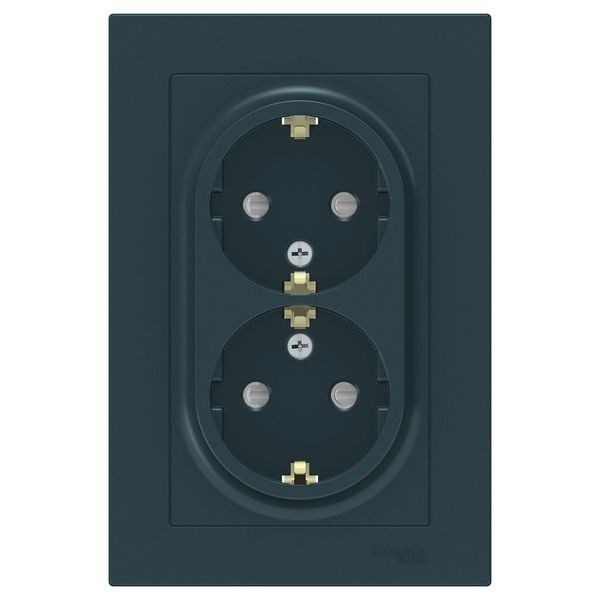 Розетка двухместная с заземлением  Systeme Electric ATN000826 1156033