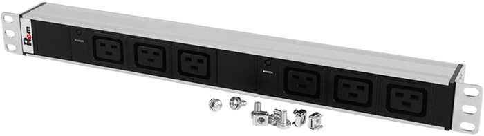 Блок розеток 19", 6 розеток ЦМО R-32-6C19-I-440-K 550014