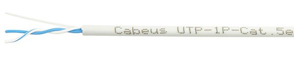 Кабель витая пара U/UTP 5e кат. 1 пара Cabeus UTP-1P-Cat.5e-SOLID-LSZH-GY-500 1037313