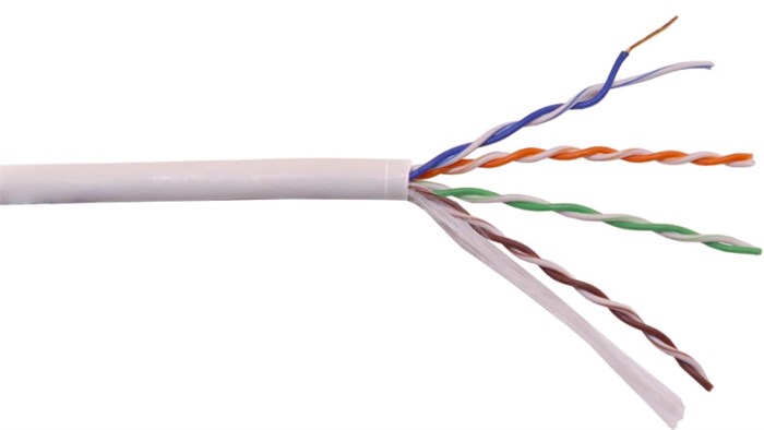 Кабель витая пара U/UTP 5 кат. 4 пары Lanmaster LAN-5EUTP-HFLT-GY 1141498