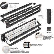 Патч-панель  NikoMax NMC-RP48UE2-2U-BK 396642