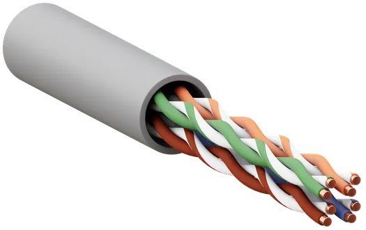 Кабель витая пара U/UTP 5 кат. 4 пары EKF TRP-5EUTP-04LSH-GY-IN3 1181615