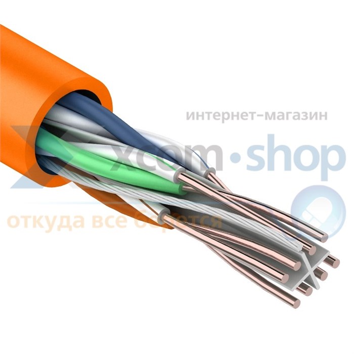 Кабель витая пара U/UTP 6 кат. 4 пары Rexant UTP 4PR 23AWG CAT6 305м нг(А)-HF 572775