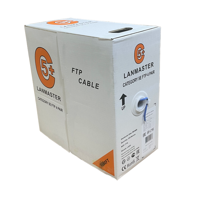 Кабель витая пара SF/UTP 5e кат. 4 пары Lanmaster LAN-5ESFTP-LSZH-WH 886266
