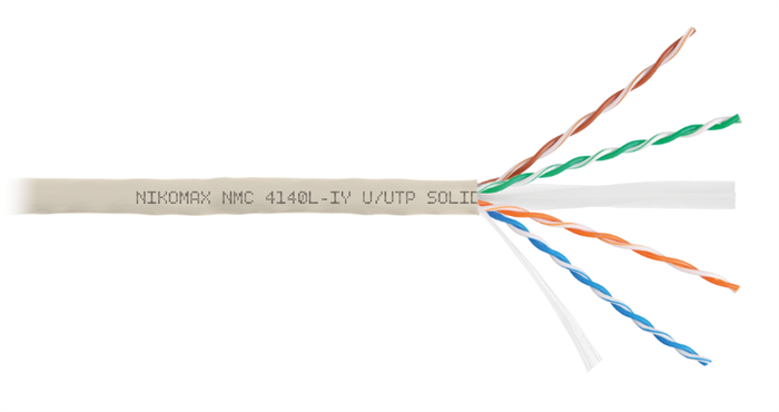 Кабель витая пара U/UTP 6 кат. 4 пары NikoMax NMC 4140L-IY 1093610