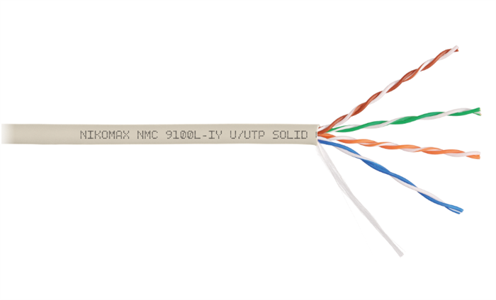 Кабель витая пара U/UTP 5e кат. 4 пары NikoMax NMC 9100L-IY 1093642