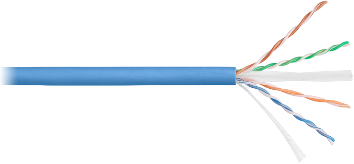 Кабель витая пара U/UTP 6a кат. 4 пары NIKOLAN NKL 4155C-IB 879273