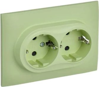Розетка двухместная с заземлением в сборе IEK SK-R24-16-K06-F 1157267