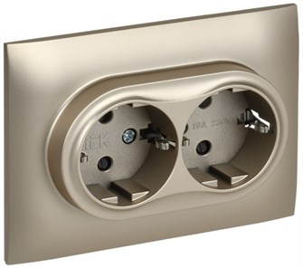 Розетка двухместная с заземлением в сборе IEK SK-R24-16-K37-F 1157179