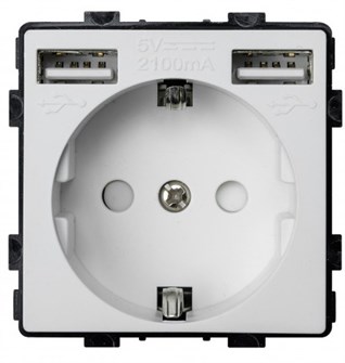 Розетка в рамку Sibling Powersocket-1PW(USB) 1066907