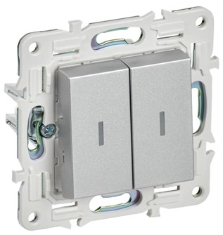 Выключатель двухклавишный с подсветкой  IEK SK-V20-1-10-K23 1157914