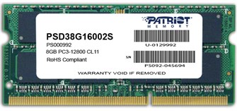Модуль памяти SODIMM DDR3 8GB Patriot Memory PSD38G16002S 455926