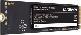 Накопитель SSD M.2 2280 Digma Mega P5 512 ГБ 1158634