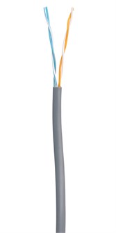 Кабель витая пара U/UTP 5e кат. 2 пары Netlan EC-UU002-5-PVC-GY-1 596211