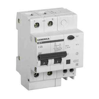 Выключатель дифференциального тока (ВДТ, УЗО)  GENERICA MAD15-2-025-C-030 1081719